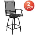 thumbnail image 4 of Merrick Lane Set of 2 High Back Bar Height Swivel Patio Stools with Powder Coated Metal Frames and Black Textilene Upholstery, 4 of 15