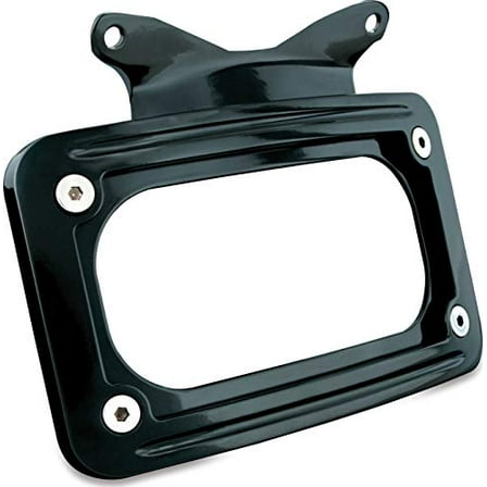 Kuryakyn 3147 Motorcycle Accessory: Curved License Plate Mount for 2010-19 Harley-Davidson Motorcycles, Gloss Black