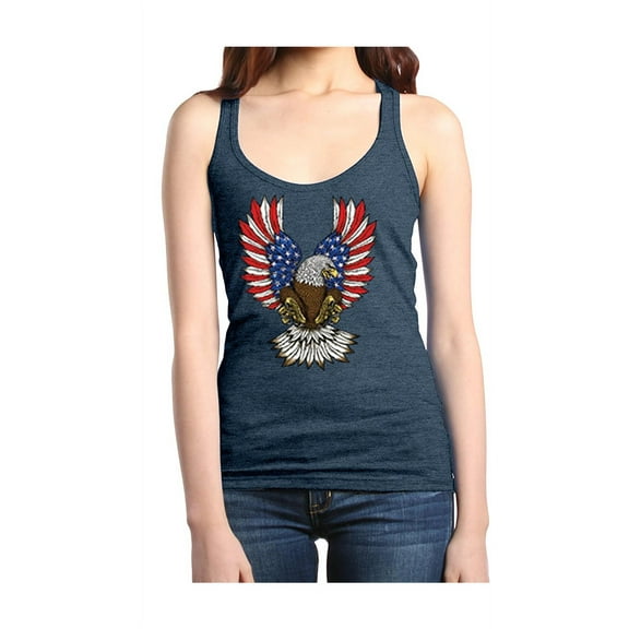 MmF - Women's Racerback Tank Top, up to Women Size 2XL - American Flag 4th of July