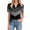 thumbnail image 4 of NAMTYQX Womens Tops Dressy Casual Casual Short Sleeve Comfort Trendy Plus Size Button V Neck Soft Boxy Fit Dark Gray Size M, 4 of 5