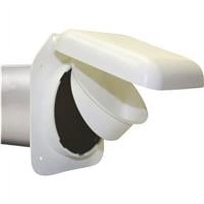 No-Pest 4 In. White Plastic Low Profile Dryer Vent Hood — Heavy-Duty Construction, Professional Use