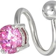 thumbnail image 2 of 14G Spiral Big CZ -12mm (1/2'') Surgical Steel Nickel Free  1 Piece's (Pink) A/1/3/S/CZ/15, 2 of 3