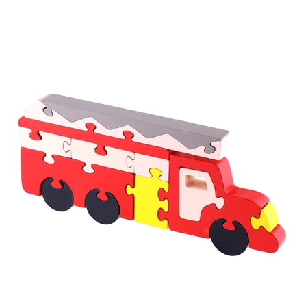veZve Wooden Jigsaw Puzzle for Toddlers Kids 5 to 7 Years Old Boys Toy  Fire Engine