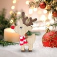 thumbnail image 7 of ‌Christmas Wooden Reindeer Ornament with Knitted Scarf - 3.9in Tall,Cute Santa Hat & Red Nose,Perfect for Xmas Tree,Door,Wall Decor,2025 Holiday Decorations‌, 7 of 7