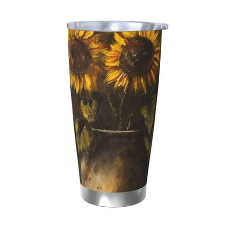 

Junzan Rustic Sunflower Bouquet for 20oz Stainless Steel Insulated Car Cup with Spillproof Lid - Insulated Coffee Mug Thermal Cup-Without Straw