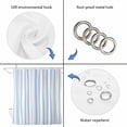 thumbnail image 3 of Blue Stripes Shower Curtain Set - Small 36" x 72" Washable Bathtub Curtain with 12 Hooks, Minimalist Geometric Vertical Striped Waterproof Fabric Stall Shower Curtains for Bathroom/Bathtub Décor, 3 of 6
