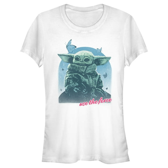 Junior's Star Wars: The Mandalorian The Child Use The Force Graphic Tee White Small