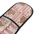 thumbnail image 4 of Yayeee Double Oven Mitt Kitchen Heat Resistant Baking 35" x7" Quilted Glove, Pink Candy House, 4 of 6