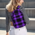 thumbnail image 6 of Yiaed Purple Buffalo Plaid Print Backpack, Premium Laptop Backpack, Travel Backpack for Women, Lightweight Backpacks, Comfortable Back Pack-Small, 6 of 7