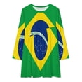 thumbnail image 2 of Brazilian Flag Loose Dress Evening Dress Summer Dresses for Women Luxury Dress Long Sleeved Dress, 2 of 4