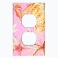 thumbnail image 2 of Metal Light Switch Wall Plate Outlet Cover (Ocean Star Fish Sea Shell Coral Reef Clam Pink - Single Duplex), 2 of 2