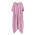 thumbnail image 5 of Afdoent Dresses For Women Elegant Casual Maxi Dress With Solid Color Front Pocket Crew Neck For Everyday Wear Travel Outfits, 5 of 5