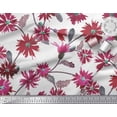 thumbnail image 2 of Soimoi Georgette Viscose Fabric Leaves & Aster Flower Print Sewing Fabric Yard 42 Inch Wide, 2 of 3