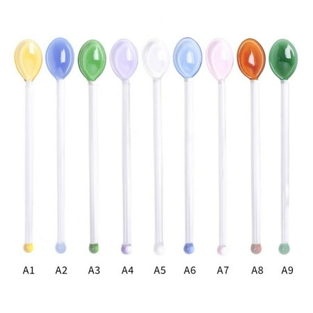 

Jolly Colored Transparent Glass Mixing Spoons Transparent Colored Glass Spoons Coffee Mixing Spoons Tableware Gifts