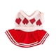 thumbnail image 3 of Conjunto de ropa para muñecas de 2 x 20 cm, accesorio de vestuario, vestido y chaleco JK cómodos para muñecas. Rosado rojo, 3 of 9