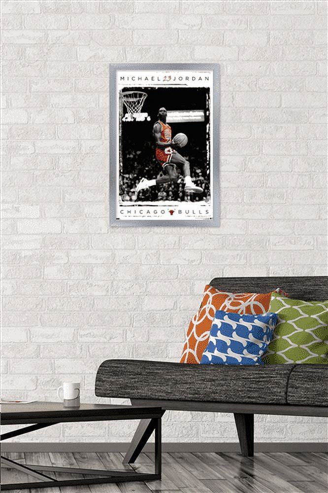 Michael Jordan - Dunk Wall Poster, 14.725" x 22.375", Framed