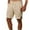 Khaki, variant on Diufon Summer Mens Shorts Side Hem Zipper Outdoor Shorts Drawstring Waist Button Shorts with Pockets