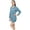 Teal Blue, variant on Bimba Women Check Print Sleepwear Shirt With Elastic Shorts 2 Pcs Night Set - 8