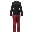 thumbnail image 2 of RUINIXCW Christmas Pajamas for Family Matching Pajamas Set Xmas Jammies Holiday Outfit for Couples Women Men PJS Set Plaid Sleepwear Loungewear, 2 of 7
