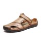 thumbnail image 1 of Sandalias de verano para hombre, sandalias romanas clásicas de cuero, 2022, zapatillas para exteriores, chanclas de goma para playa, sandalias de senderismo para hombre Tan Jianjun unisex, 1 of 2