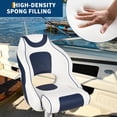 thumbnail image 5 of Historyli Premium Captain's Boat Seat with Thickened Padding & Curved Armrests, High-Back Pontoon Boat Seats, White/Blue, 5 of 8