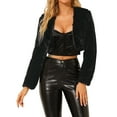 thumbnail image 5 of DARING DIVA Women's Cropped Open Front Faux Fur Short Shrug Jacket M Black, 5 of 6
