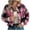 Hot Pink, variant on ZQUUVOU Women's Fleece Cropped Jacket Fall Winter Casual Plaid Button Down Long Sleeve Jacket Lapel Collar Coat Beige
