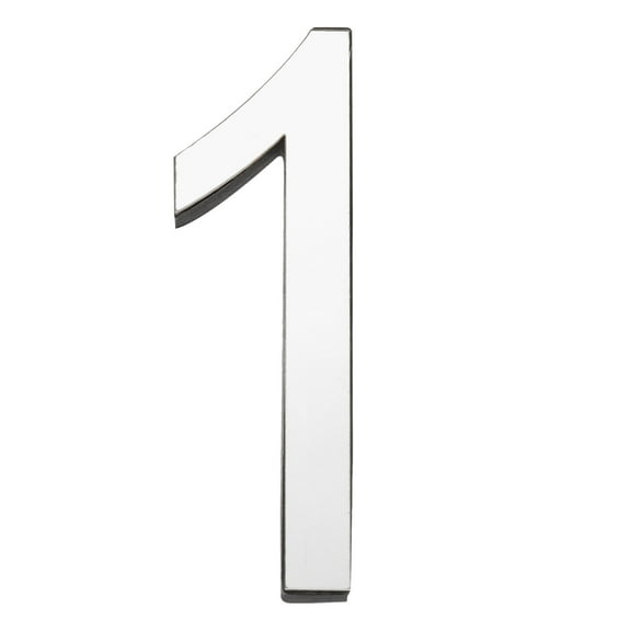 3 Inch House Numbers 3D Number Mirror Wall Stickers Self-Adhesive for DIY Home Decoration Silver Number 1