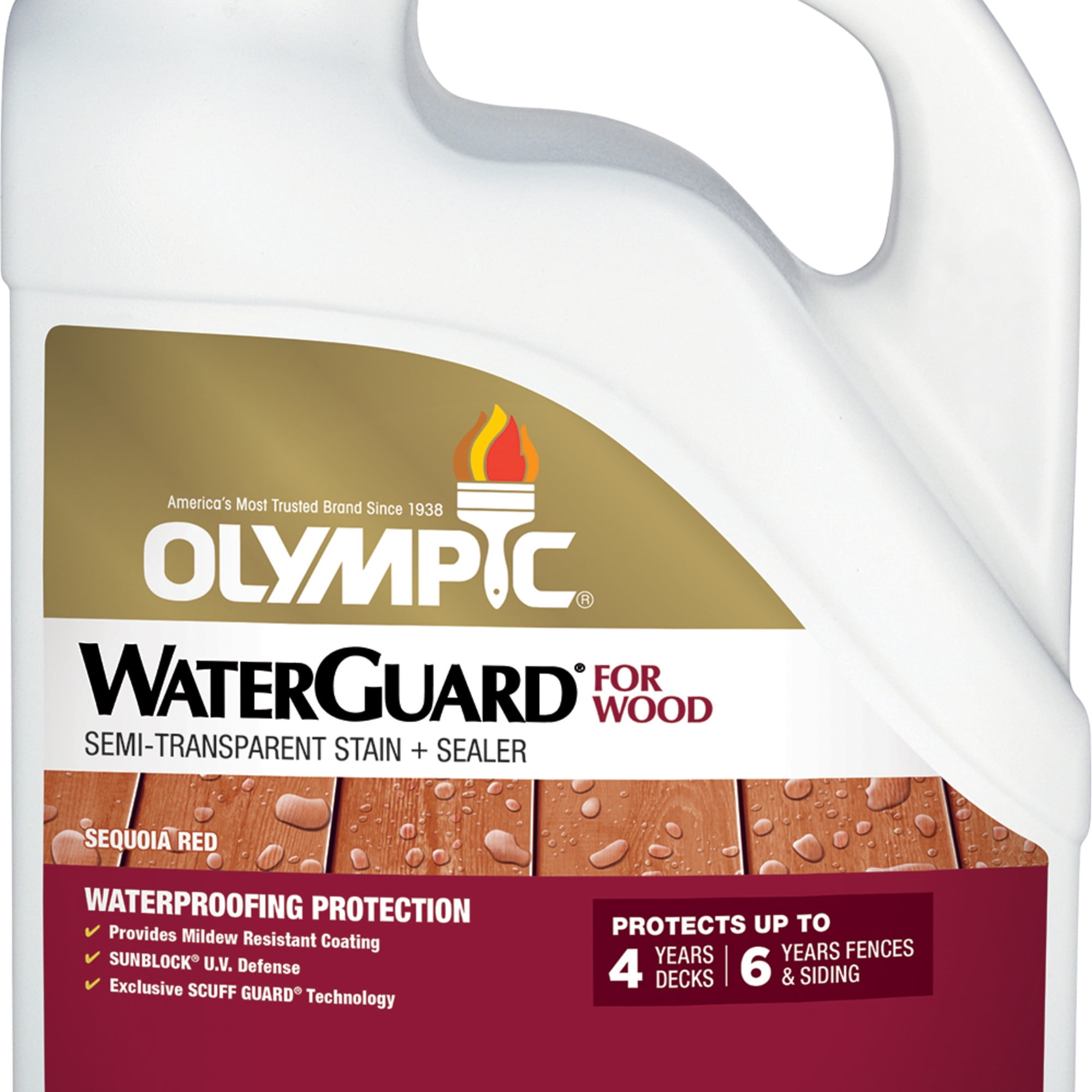 Olympic WaterGuard 1 Gallon Sequoia Red Semi-Transparent Exterior Wood Stain and Sealer