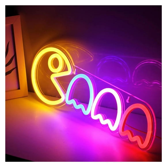 Ghost Neon Signs LED Light Gamer Room Neon Signs For Wall Decor USB/Switch Neon Lamp For Gaming Sign Illuminated 42.5cmx15cm