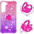 thumbnail image 2 of Case for Samsung Galaxy S22 Plus with Magnetic Ring Kickstand, Gradient Quicksand Glitter Flowing Liquid Floating Cute Phone Case Clear TPU Cover for Samsung Galaxy S22 Plus JB Pink Mauve, 2 of 14