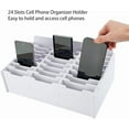 thumbnail image 5 of SANFURNEY 24 Slots Cell Phone Storage Box for Classroom Calculator Holder Class Cell Phone Organizer White, 5 of 9
