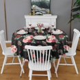 thumbnail image 2 of Pioneer Flower Floral Print Pattern Round Tablecloth 60"x60",Wrinkle Wipeable Table Cloth for Kitchen Dining Room Picnic Patio Party, 2 of 6