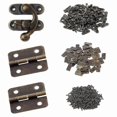 thumbnail image 1 of Bronze Antique Hinges with Latch Hook Hasp for Wooden Jewelry Box Assembly, 1 of 2