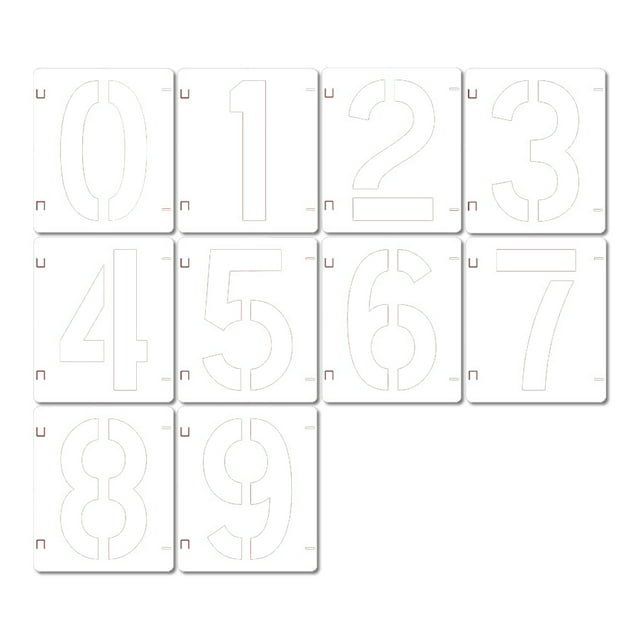 Sidaley Plantilla de dibujo de números de letras para niños PET, lavable, portátil, ahuecada, pintura, arte, placa de puerta, plantilla de pared Suministros de escritura y corrección 10 piezas