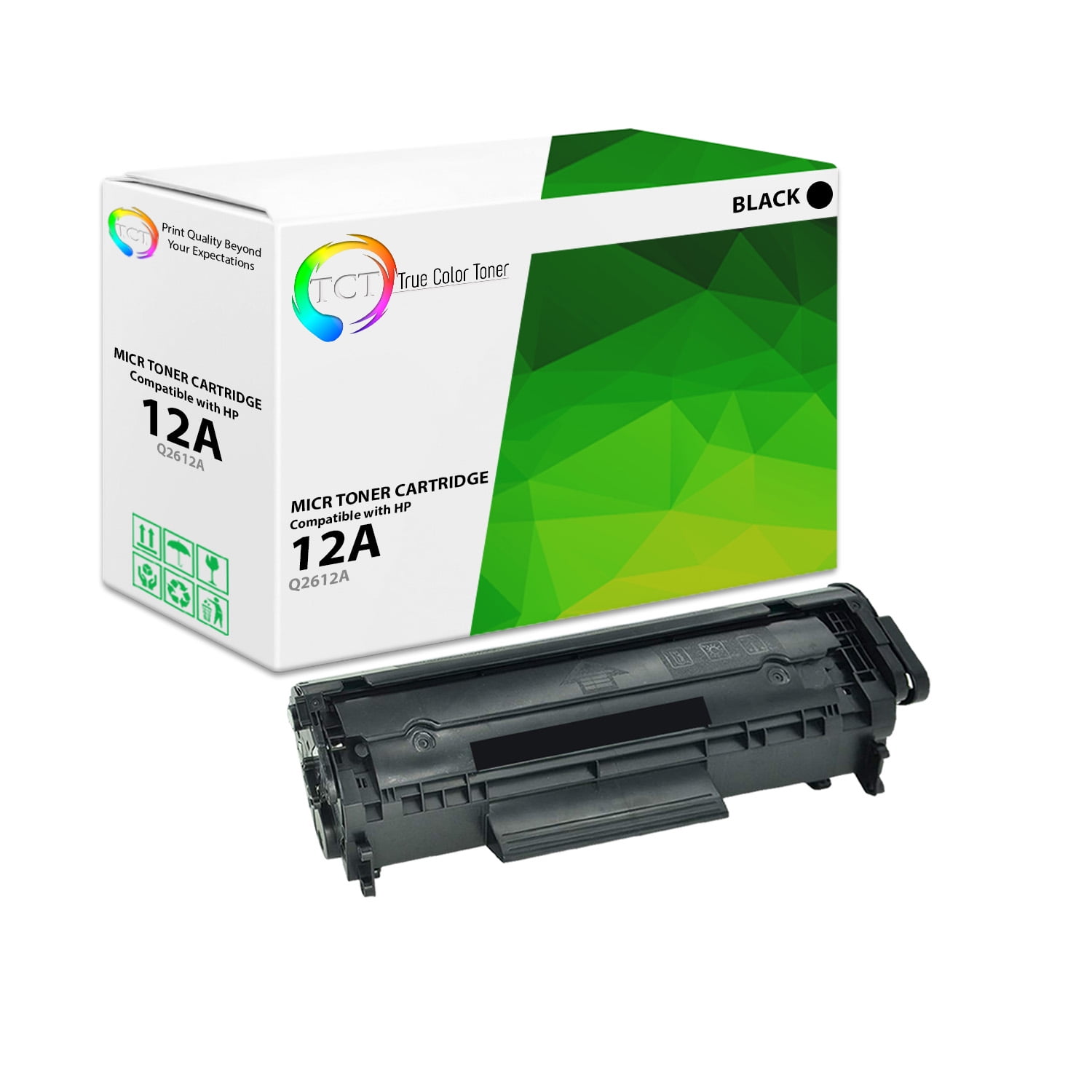 TCT Premium Compatible Toner Replacement HP 12A Q2612A MICR Black works HP LaserJet 1010 1012 1018 Printers (2,000 Pages) - Walmart.com