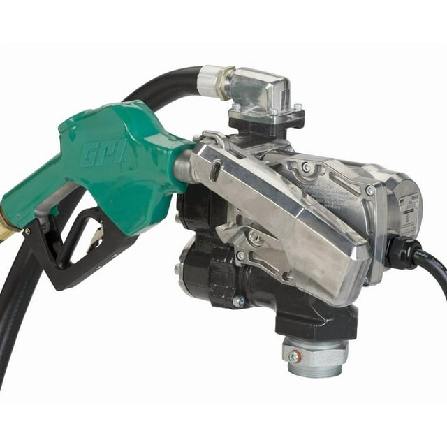 GPI Liquid Transfer Tank Pump 170000-03 GPRO V25 Series; Automatic; 12 Volt DC; 25 Gallons Per Minute; 18 Foot Hose; Powder Coated Cast Iron; 1 Inch Inlet And 1 Inch Outlet; With Suction Pipe