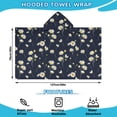 thumbnail image 2 of Darkblue Daisy Flower Yellow Centers Pattern Hooded Bath Towel，50"x30" for Ages 3 To 12 Kids, Quick Dry Lightweight Soft Microfiber Hood Beach Towel Cover Up for Kids, 2 of 7