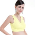 thumbnail image 2 of Quealent Maternity Bras for Pregnancy Maternity Clothes for Women Maternity Nursing Bra for Breastfeeding Seamless Wireless Bra Yellow,L, 2 of 5