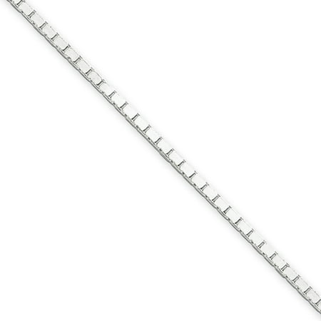 Jewelryweb Sterling Silver Box - 1.5mm, Sterling Silver Mirror Box Chain Necklace, 30 Inch