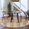thumbnail image 3 of Round Rug 7Ft Washable Non-Slip, Ocean Fishhooks Circle Area Rugs for Living Room Bedroom, Vintage Coastal Fishing Pattern Brown Indoor Floor Mats Carpet Runner for Home Decor Aesthetic, 3 of 8