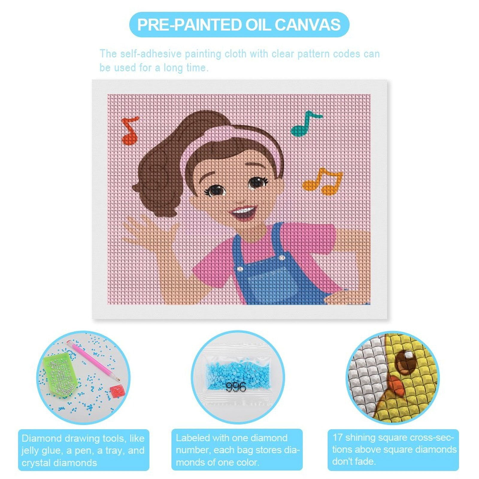 Ms. Rachel Diamond Painting Horizontal (Square Diamond) (Canvas), A Craft For Beginners, Suitable As A Gift Or Home Wall Decoration 16"x20"