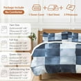 thumbnail image 6 of Abstract Splicing Plaid Bedding Duvet Cover Set King Size 4 Pieces Watercolor Navy Blue Bedding Set with Zipper Closure, 1 Comforter Cover 92x106 Inches 1 Flat Sheet & 2 Pillow Cases, 6 of 7