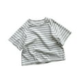 thumbnail image 1 of Plebaso T-Shirts d'Été pour Garçons et Filles en Coton Rayé T-Shirts Décontractés à Manches Courtes Col Rond Confortables, 1 of 3