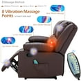 thumbnail image 5 of YODOLLA 3 Pieces Recliner Sofa Set with Massage Heated Function, Home Theater Seating Leather Couch Set with Side Pockets, Brown, 5 of 7