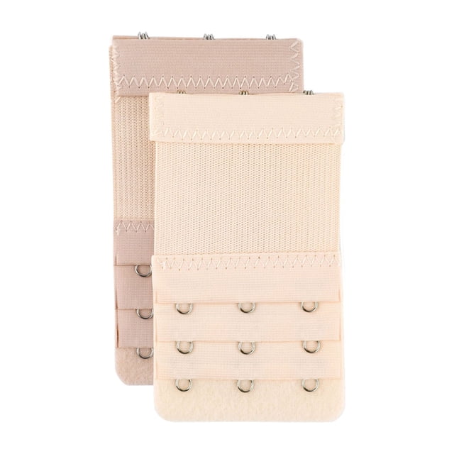 Extensiones de gancho de sujetador elástico para mujeres INSPIRE CHIC, 3 filas, 2 piezas, color albaricoque 1 y color piel