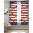 thumbnail image 2 of 4th of July Curtains 63 Inch Length,Sheer Curtains for Bedroom Living Room Window Independence Day Patriotic Red Striped Blue Star Voile Drapes Kitchen Curtains Small Half Window 42"x63" 2 Panels, 2 of 7