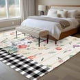 thumbnail image 4 of Easter Area Rugs 5'x8', Washable Small Throw Rugs for Classroom Bedroom, Spring Farmhouse Bunny Eggs Flower Black Plaid Indoor Outdoor Rug Non-Slip Low Pile Carpet Runner Reversible Floor Mats, 4 of 8
