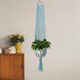 thumbnail image 1 of Maceta colgante de cuerda tejida, decoración de casa con borla, fuerte y Flexible, resistente, ahorro de espacio, maceta, cesta de red para jardín 11 metros, 1 of 8