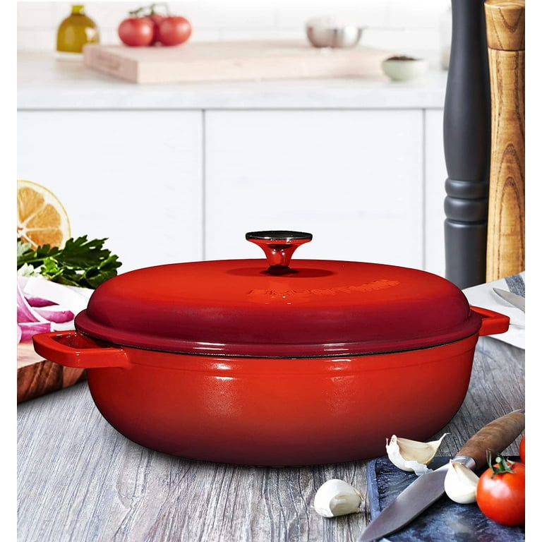 Bruntmor 45 Quart Cast Iron Casserole Dish Dutch Oven Marmite